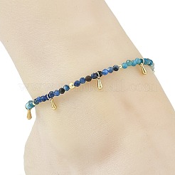 Cavigliere naturali in apatite e cianite con perline rotonde sfaccettate e perle&nbsp;AJEW-AN00872-01