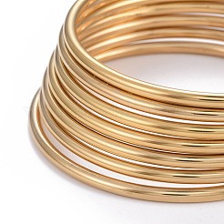 Ensemble de bracelets unis en acier inoxydable 201 pour femmes&nbsp;BJEW-L664-022A-G02