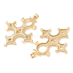 Colgantes grandes de latón micro pavé de circonita cúbica transparente&nbsp;CU-CBA2F11-27G