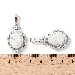 Pendenti ovali con pietre preziose miste naturali e sintetiche&nbsp;G-NH0025-15P