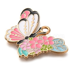 Anhänger aus Emaille mit Tiermotiv und Blumen&nbsp;ENAM-Q508-01E