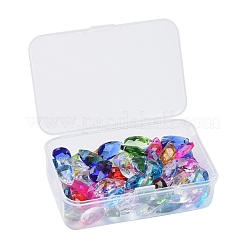 72 Stück 12 Farben Geburtsstein Charms Glasanhänger&nbsp;RGLA-ZZ0001-02-9x15mm