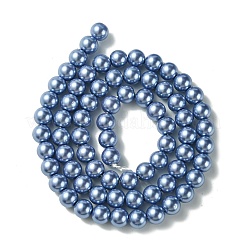 Fili di perle rotonde di perle di vetro tinto ecologico&nbsp;HY-A002-6mm-RB015