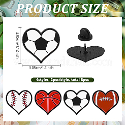 8 unidad de pines esmaltados con temática deportiva en 4 estilos diferentes&nbsp;JEWB-FG0001-75