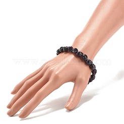 Braccialetto elasticizzato con teschio sintetico turchese (tinto).&nbsp;BJEW-JB08070-02