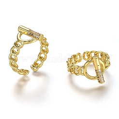Anneaux de manchette en laiton micro pave zircone cubique&nbsp;RJEW-C100-10G