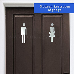 Signe de toilette acrylique stickers&nbsp;DIY-WH0569-66B-01