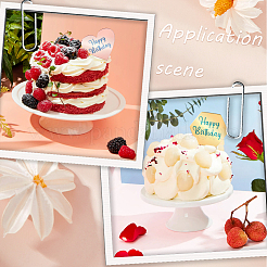 30 stücke 3 arten spiegel wirkung acryl geburtstag cupcake einsatz karte dekoration&nbsp;AJEW-SP0001-64