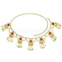 Legierung Hyazinthe Legierung Hyazinthe Strass Blume Quaste Taille Bauchtanz Ketten für Frauen&nbsp;FS-WG99392-02