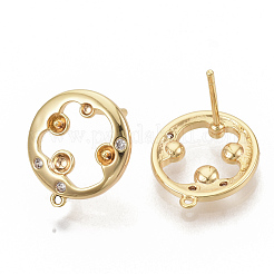 Fornituras de aretes de circonio cúbico de latón&nbsp;KK-T050-56G-NF