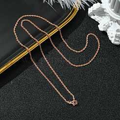 2 mm dicke Seilkettenhalsketten aus Messing mit Zahnstangenbeschichtung für Damen und Herren&nbsp;MAK-L044-59RG