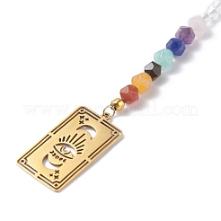 Colgante rectangular y de ojo con temática de chakra de acero inoxidable 201 y 304 que decora&nbsp;PALLOY-JF01199-05