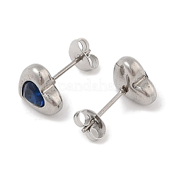 Ionenplattierung (IP) 304 Edelstahl Herz Ohrstecker&nbsp;EJEW-C099-13PG-04