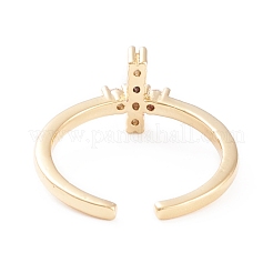 Messing Micro Pave klare Manschettenringe aus Zirkonia&nbsp;RJEW-F102-17G