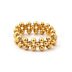 Runde Fingerringe aus Messing mit Perlen&nbsp;RJEW-JR00909-01