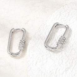 Créoles en laiton avec zircone cubique de micro pave&nbsp;CU-CBABA66-11P