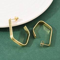 Boucles d'oreilles à tige polygonales en acier inoxydable 304&nbsp;EJEW-P324-12G