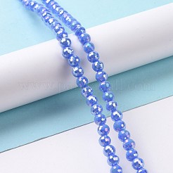 Electroplate opaco colore solido perle di vetro fili&nbsp;GLAA-E036-10B
