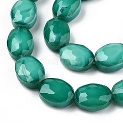 Chapelets de perles en verre opaque de couleur unie&nbsp;GLAA-N032-03I