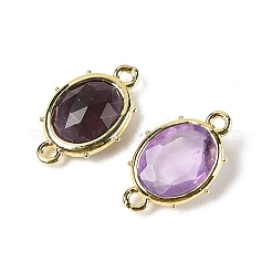 Natürlicher Amethyst facettiert ovaler Verbindungsanhänger&nbsp;G-I382-04G-05