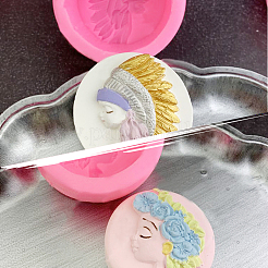 DIY 3D Mädchengesicht Fondant Formen Kits&nbsp;DIY-OC0003-47