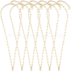 6 collar de cadena con clip de acero inoxidable 304&nbsp;NJEW-SC0001-57A-G