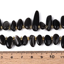 Natürliche silberglänzende Obsidian-Perlenstränge&nbsp;G-Z091-A38