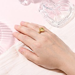 Runde verstellbare Ringfassungen aus Messing mit Mikropflaster und klarem Zirkonia&nbsp;KK-D378-35G