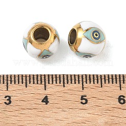 304 Edelstahl Emaille Europäische Perlen&nbsp;STAS-G393-01G-01