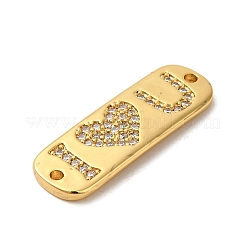 Charms connettore in ottone placcato cremagliera con micro pavé di zirconi chiari&nbsp;KK-K377-25G