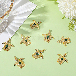 8pcs pendentifs en laiton micro pavé de zircone cubique&nbsp;KK-BBC0018-75