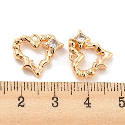 Pendentifs avec zircon cubiques à micro-pavés en laiton&nbsp;KK-E090-06G