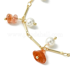 Set di 4 set di 4 braccialetti con ciondoli di pietre preziose miste naturali in stile 7-1/2 e perle di conchiglia per donna&nbsp;BJEW-TA00359