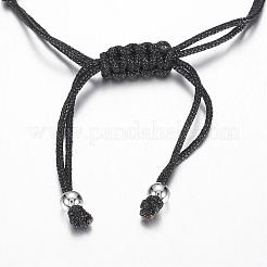 Bracelets de perles tressés en laiton réglables&nbsp;BJEW-G528-08P