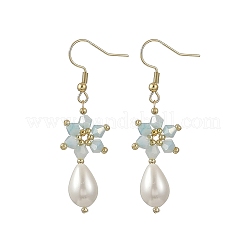 Boucles d'oreilles pendantes en perles de verre biconiques en forme de larme&nbsp;EJEW-MZ00765-01
