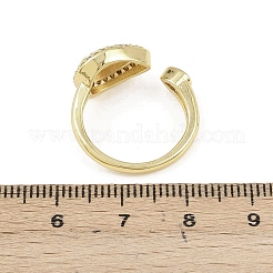 Offene Manschettenringe aus Messing mit Mikropavé-Kubikzirkonia für Damen&nbsp;LS-RJEW-K308-03A-G