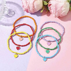 6 bracelet en perles de verre.&nbsp;BJEW-JB10216-01