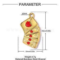 Pendentifs en acier inoxydable 304 émaillés&nbsp;STAS-OY018-02G