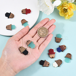 Colgantes de resina y madera de nogal 20pcs 5 colores&nbsp;RESI-CJ0001-197