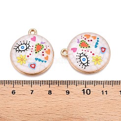 Pendentifs en émail en alliage de placage en support imprimé&nbsp;ENAM-T020-02F