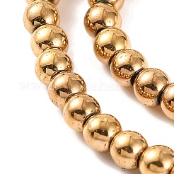 Brins de perles d'hématite non magnétiques synthétiques galvanisées&nbsp;G-H027-C01-02