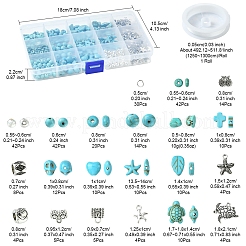 DIY-Kits zur Herstellung von Armbändern aus synthetischen türkisfarbenen Perlen mit gemischten Formen&nbsp;DIY-FS0007-53