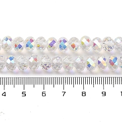 Brins de perles de galvanoplastie transparentes plaquées de couleur ab&nbsp;EGLA-H104-06I