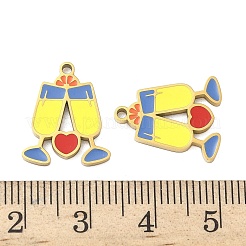 304 Edelstahl-Emaille-Anhänger&nbsp;X1-STAS-G360-04G-07
