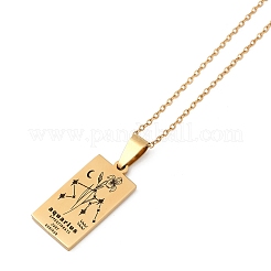 12 collana a catena con ciondolo inciso con carta dei tarocchi in acciaio inossidabile con costellazione&nbsp;PW-WG94DCE-01