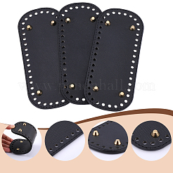 3 Stück ovaler PU-Leder-Handtaschenboden zum Selbermachen&nbsp;DIY-CL0002-33B