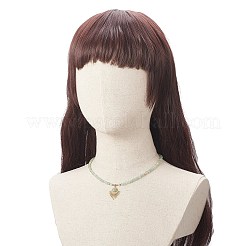 Colliers avec perles en aventurine verte naturelle&nbsp;NJEW-JN04226-01