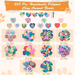 250pcs 10 Art handgemachte Polymer-Ton-Perlen&nbsp;CLAY-SZ0001-53