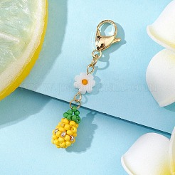 5 pendentif décoratif en forme de fruit en perles de verre&nbsp;HJEW-MZ00151