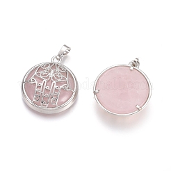 Pendentifs de quartz rose naturel&nbsp;G-L512-J01